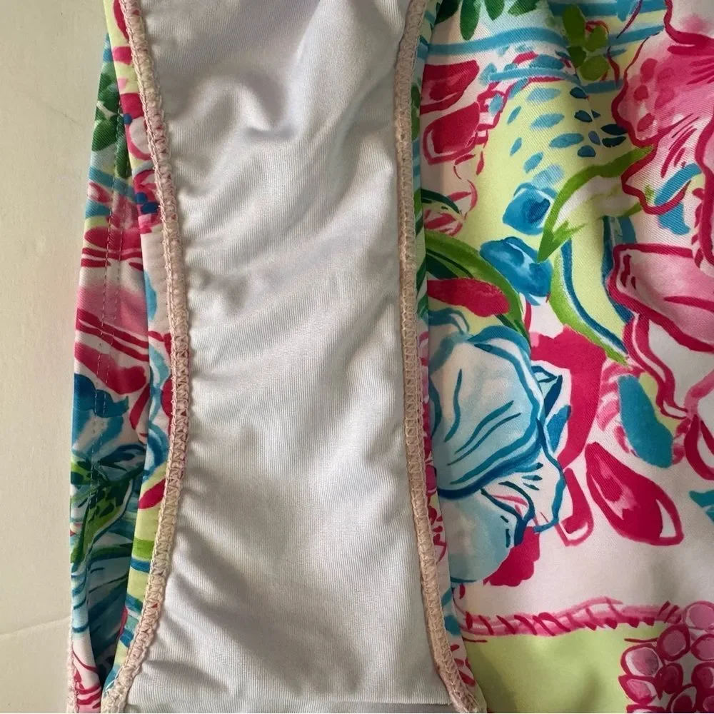 Stella Parker Womens Floral Ruched Bikini Botton High Rise Summer Beach Vibrant